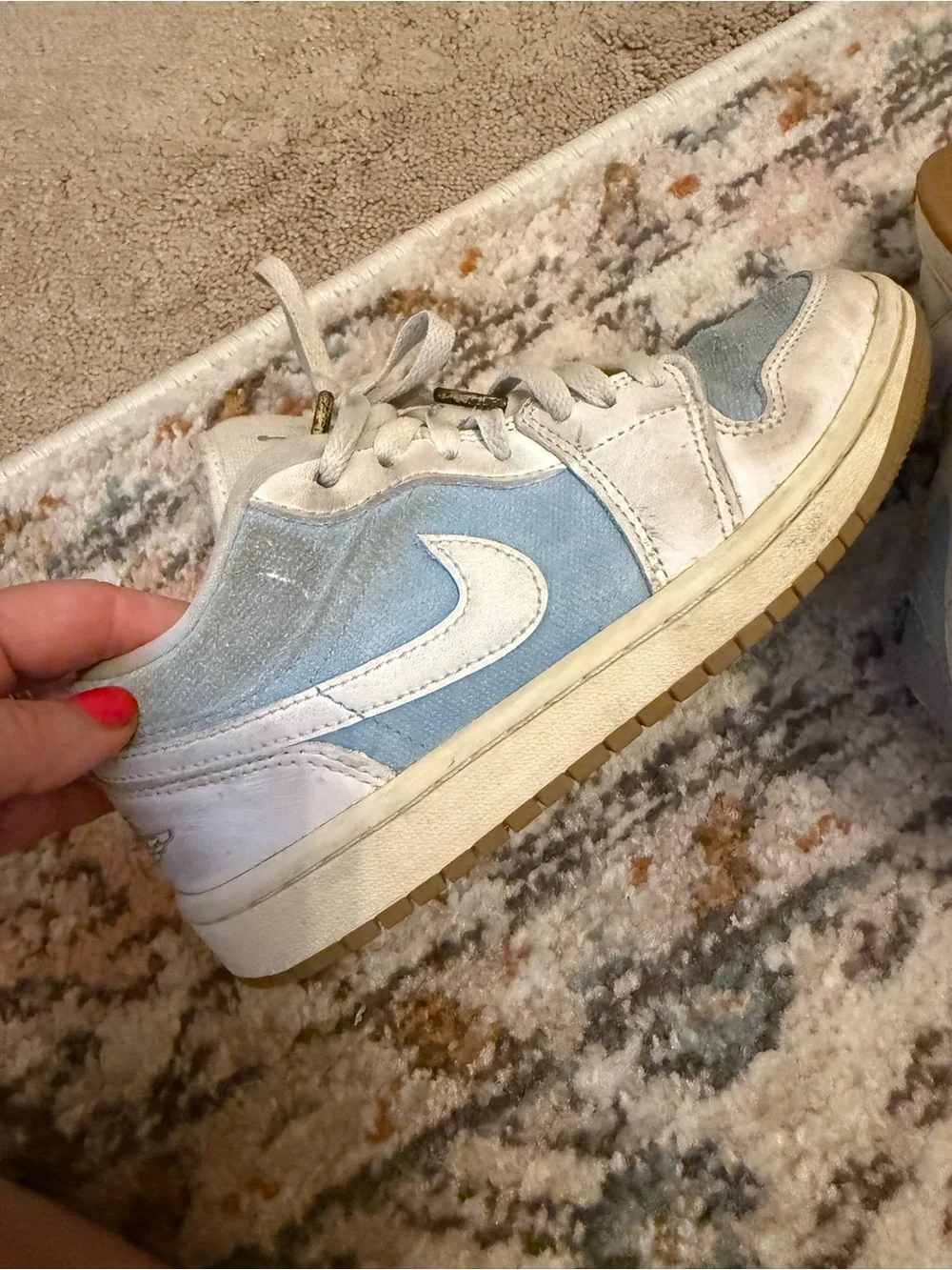 Nike Low Top Sneakers in Light Blue and Cream